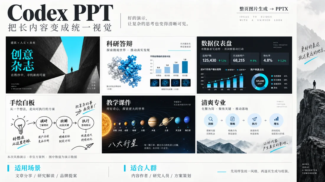 Codex PPT · 作品 · 场景 · 人群